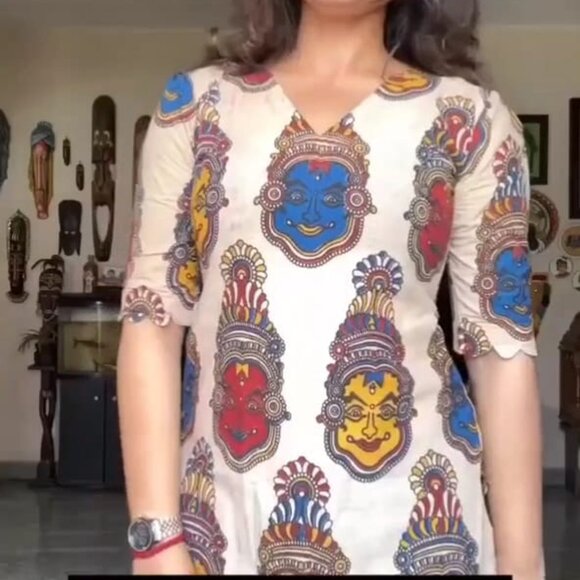 KAMAKARI PRINT KURTI - Picture 5 of 9